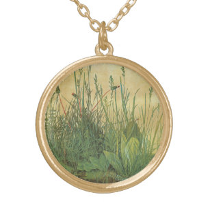 The Large (Great) Piece of Turf by Albrecht Durer Gold Plated Necklace