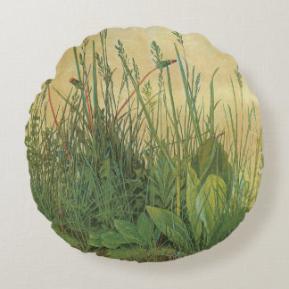 The Large (Great) Piece of Turf by Albrecht Durer Round Cushion