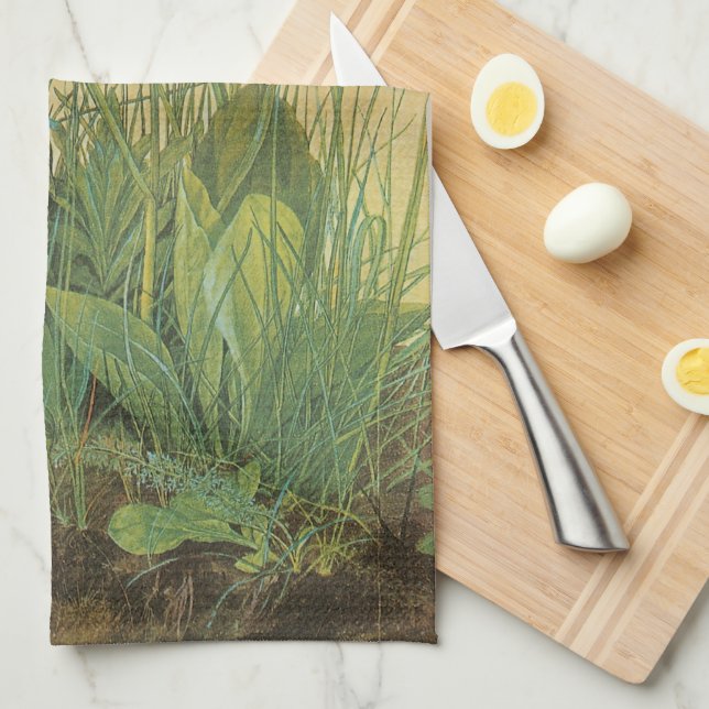 The Large (Great) Piece of Turf by Albrecht Durer Tea Towel (Quarter Fold)