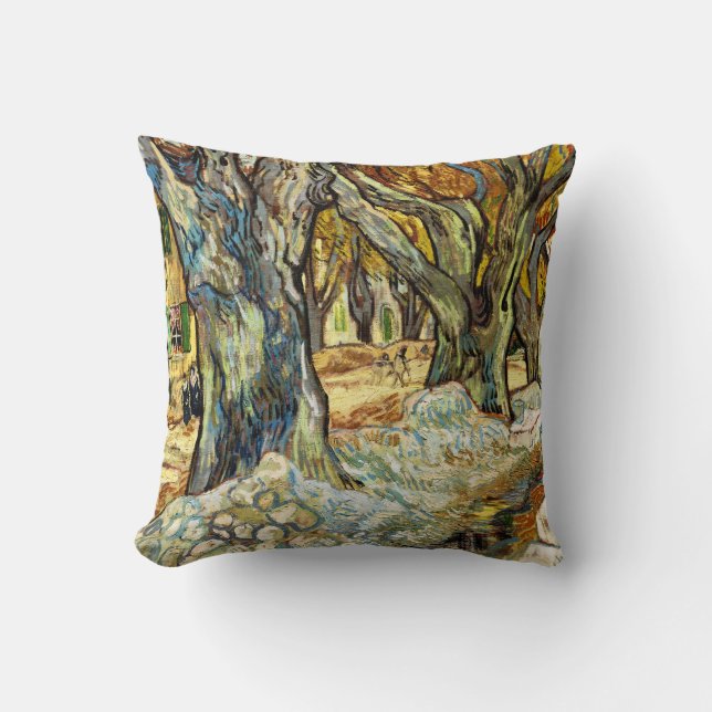 The Large Plane Trees By Vincent Van Gogh Cushion (Front)