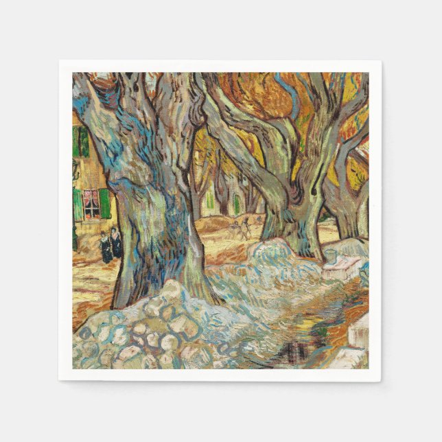 The Large Plane Trees by Vincent van Gogh Napkin (Front)