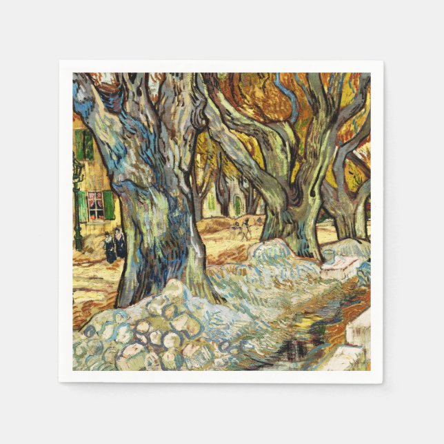 The Large Plane Trees By Vincent Van Gogh Napkin (Front)