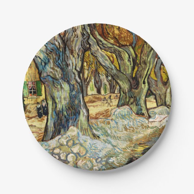 The Large Plane Trees By Vincent Van Gogh Paper Plate (Front)