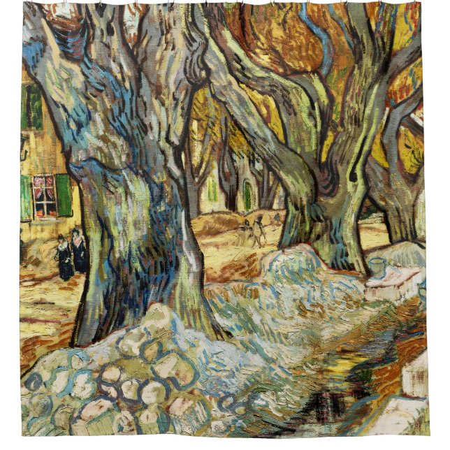 The Large Plane Trees By Vincent Van Gogh Shower Curtain (Front)