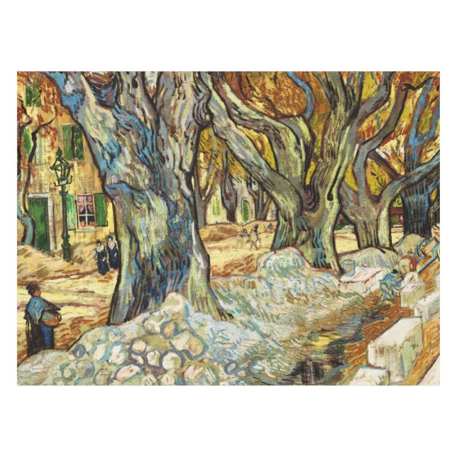 The Large Plane Trees By Vincent Van Gogh Tablecloth (Front (Horizontal))
