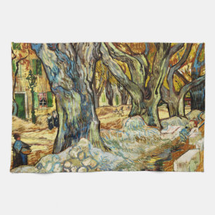The Large Plane Trees By Vincent Van Gogh Tea Towel