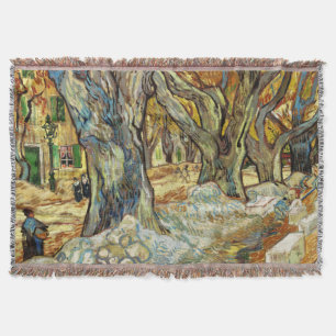 The Large Plane Trees By Vincent Van Gogh Throw Blanket