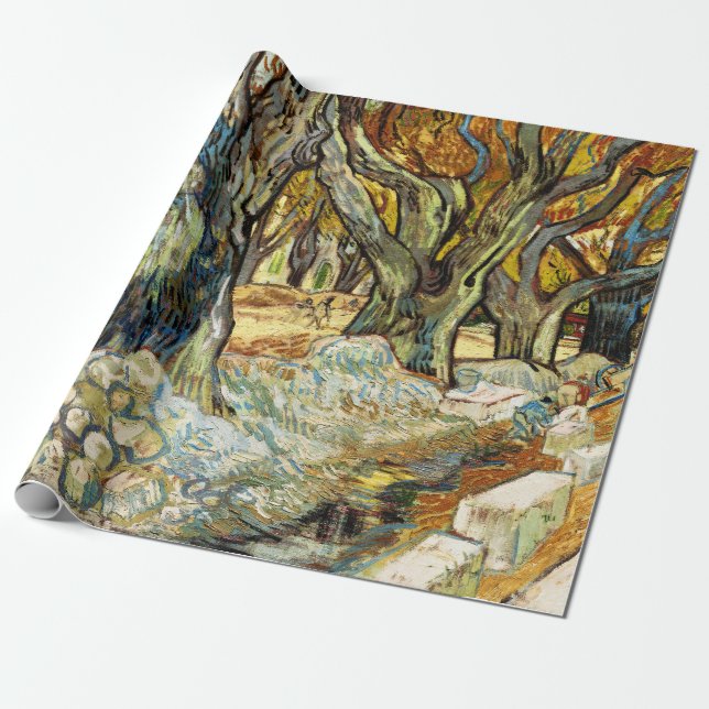 The Large Plane Trees By Vincent Van Gogh  Wrapping Paper (Unrolled)