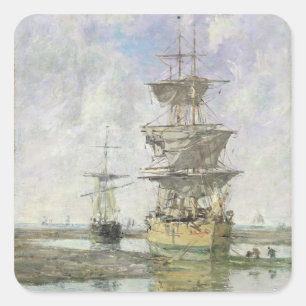 The Large Ship, 1879 (oil on canvas) Square Sticker