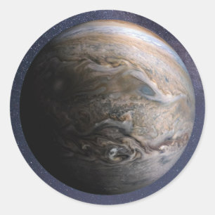 The largest planet in our solar system, Jupiter's Classic Round Sticker
