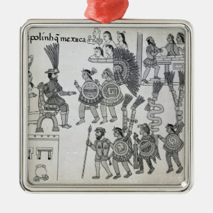 The last Aztec Emperor Cuauhtemoc surrenders Metal Tree Decoration