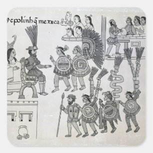 The last Aztec Emperor Cuauhtemoc surrenders Square Sticker