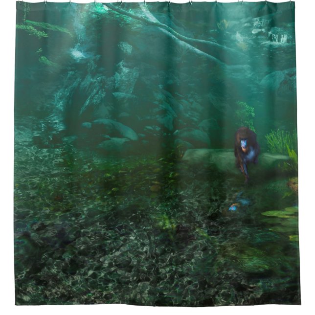THE LAST BABOON SHOWER CURTAIN (Front)