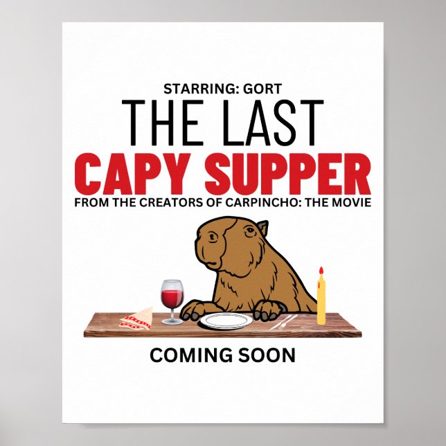 The Last Capy Supper Funny Capybara Movie Poster (Front)