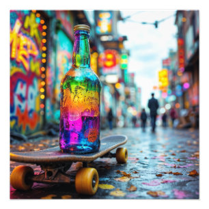 The Last Drop of Neon Photo Print