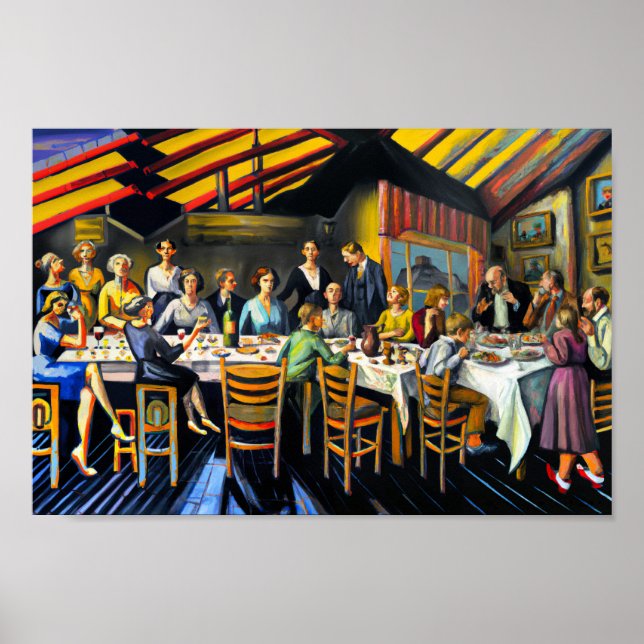 the last family dinner oil painting poster (Front)