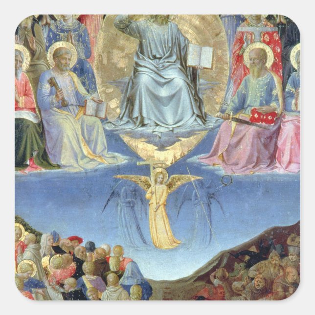 The Last Judgement, central panel from a Triptych Square Sticker (Front)