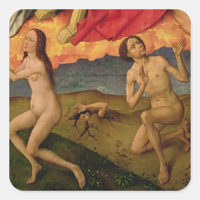 The Last Judgement, detail of the resurrection Square Sticker (Front)