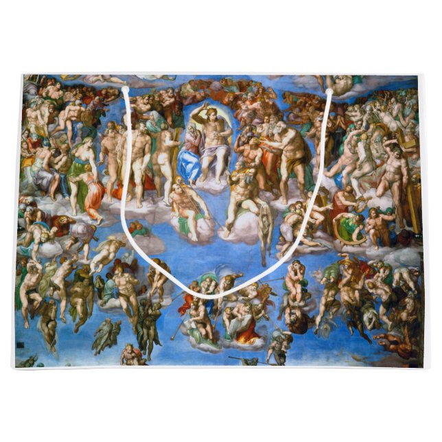 The Last Judgement, Michelangelo, 1536-1541 Large Gift Bag (Front)