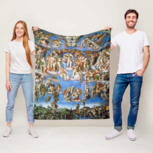 The Last Judgement, Michelangelo Fleece Blanket