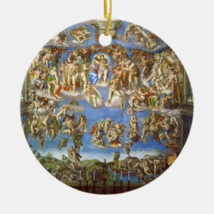 The Last Judgment Fresco by Michelangelo Ceramic Tree Decoration