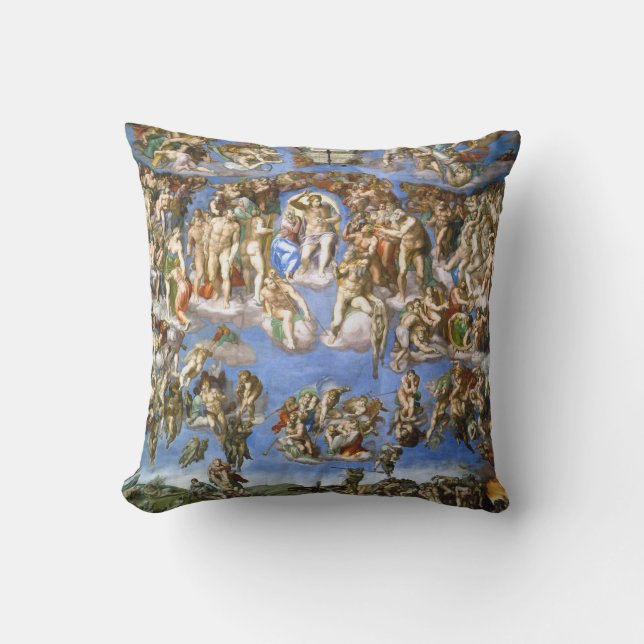 The Last Judgment Fresco by Michelangelo Cushion (Front)