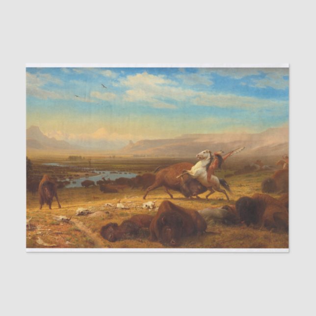 The Last of the Buffalo by Albert Bierstadt Tissue Paper (Front)