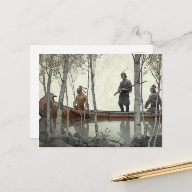 The Last of the Mohicans by Newell Convers Wyeth Postcard (Front/Back In Situ)