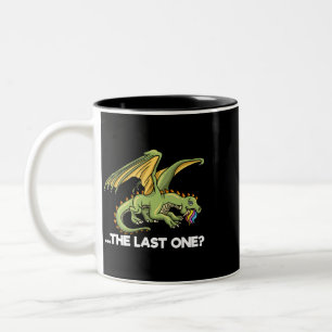 The Last One Funny Eating Last Unicorn T Rex Dinos Two-Tone Coffee Mug