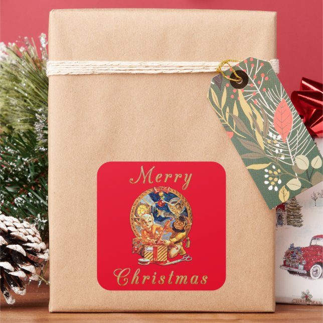 The Last Package Square Sticker (Holiday)