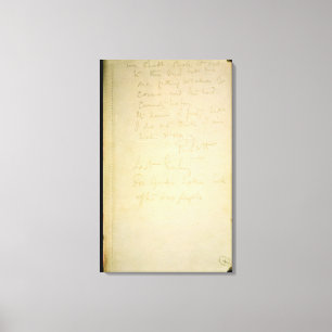 The last page of his diary, Antarctica Canvas Print