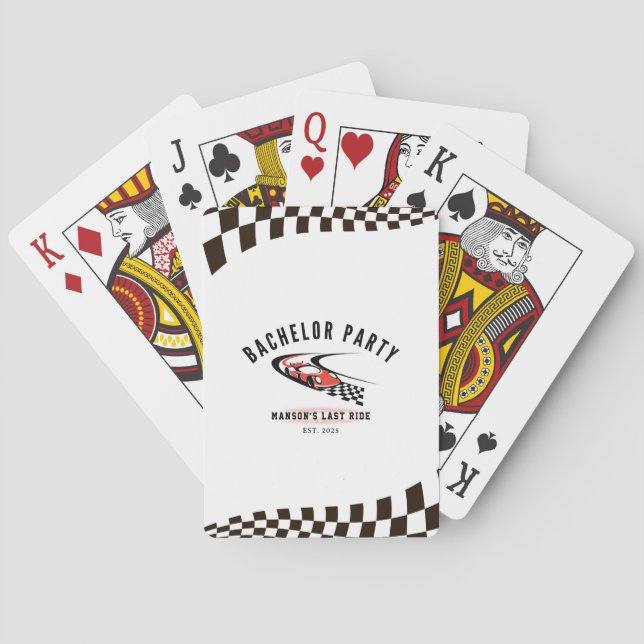 The Last Ride Bachelor Party Trucker Playing Cards (Back)