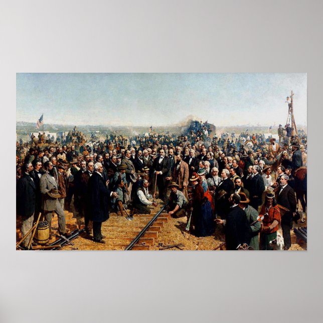 The Last Spike by Thomas Hill - Dated 1881 Poster (Front)