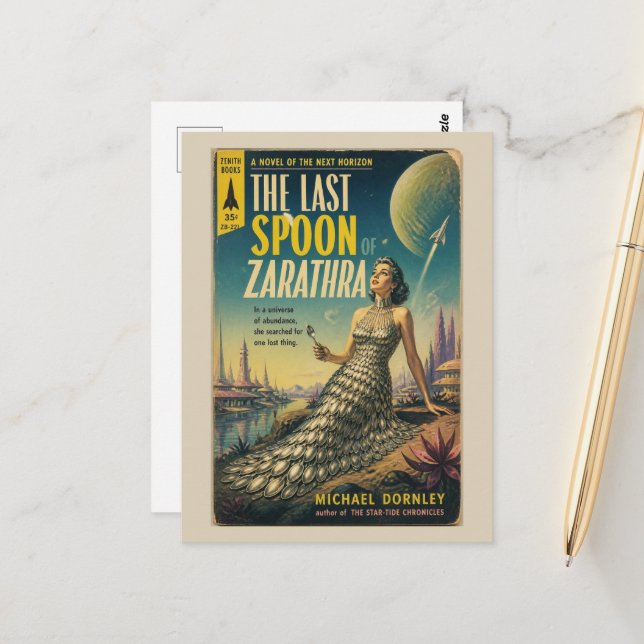 The Last Spoon Fantasy Scifi Book Cover Postcard (Front/Back In Situ)