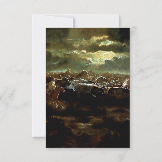 “The Last Stand” Western Art by Charles M Russell Thank You Card (Front)