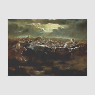 “The Last Stand” Western Art by Charles M Russell Tissue Paper