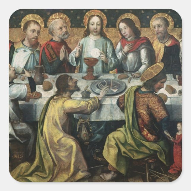 The Last Supper, 1482 Square Sticker (Front)