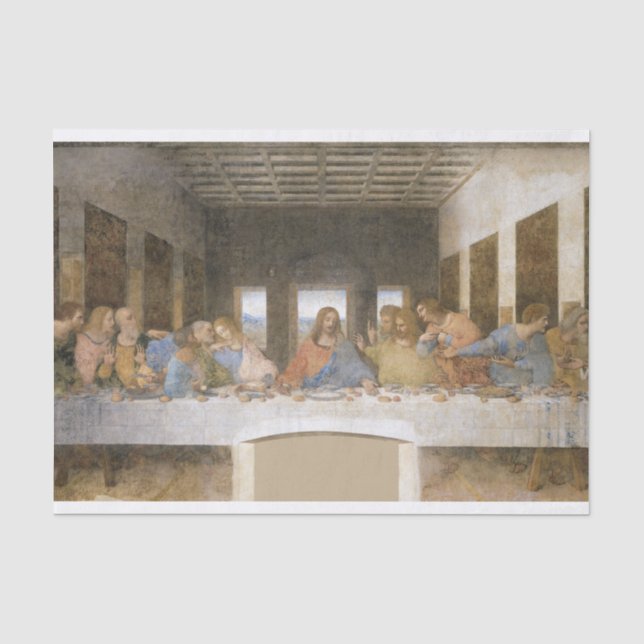 The Last Supper, 1494-1498 by Leonardo da Vinci Tissue Paper (Front)