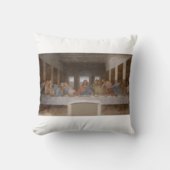 The Last Supper 1495 1498 by Leonardo da Vinci Cushion (Front)