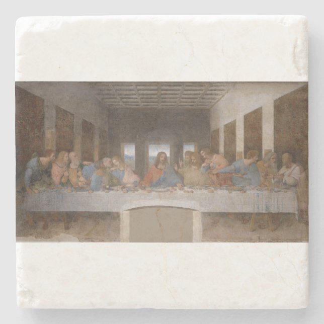 The Last Supper 1495 1498 by Leonardo da Vinci Stone Coaster (Front)