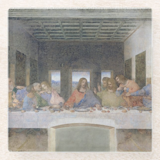 The Last Supper, 1495-97 2 Glass Coaster (Front)
