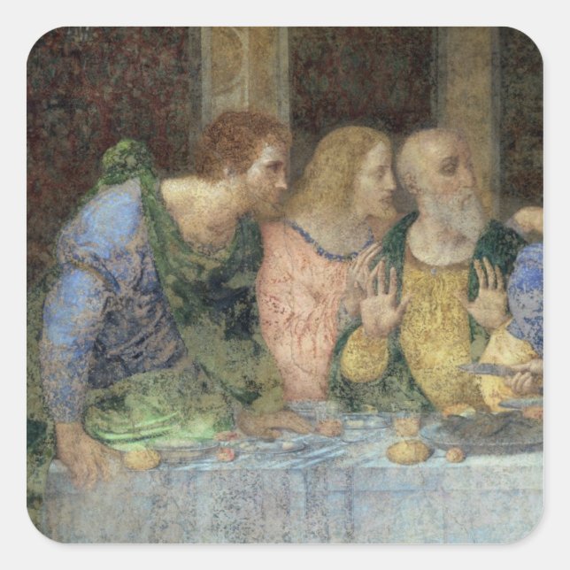 The Last Supper, 1495-97 Square Sticker (Front)
