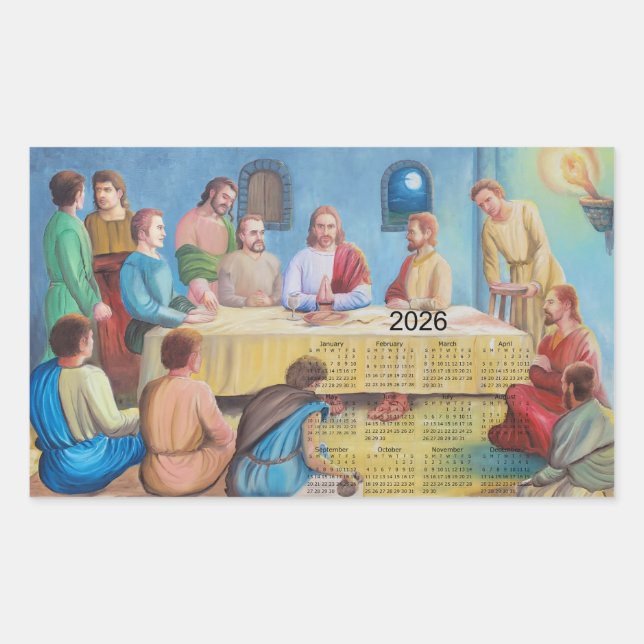 The Last Supper 2026 Calendar Rectangular Sticker (Front)