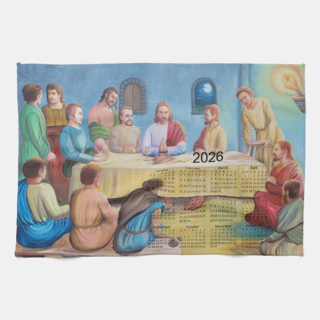The Last Supper 2026 Calendar Tea Towel (Horizontal)