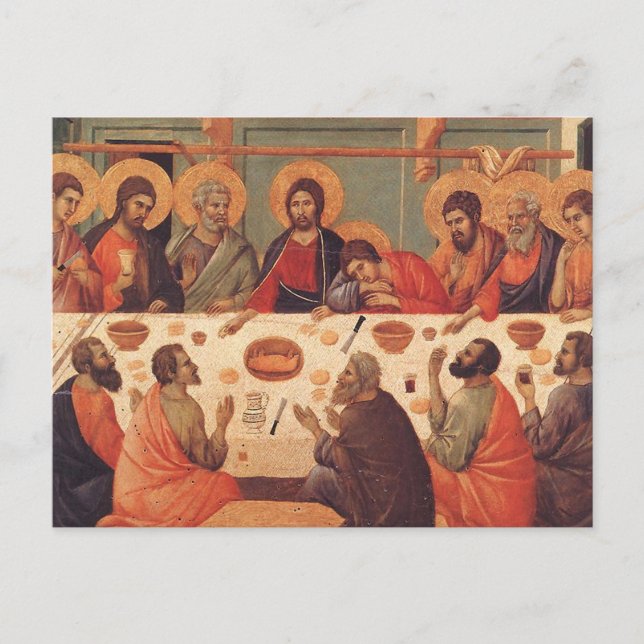 The Last Supper By Duccio Di Buoninsegna Postcard (Front)