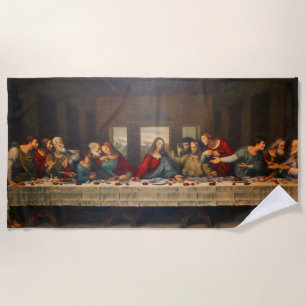 The Last Supper by Leonardo da Vinci Beach Towel