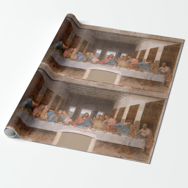 The Last Supper by Leonardo Da Vinci Wrapping Paper (Unrolled)