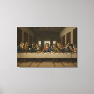 The Last Supper Cats Parody Renaissance Art Canvas Print