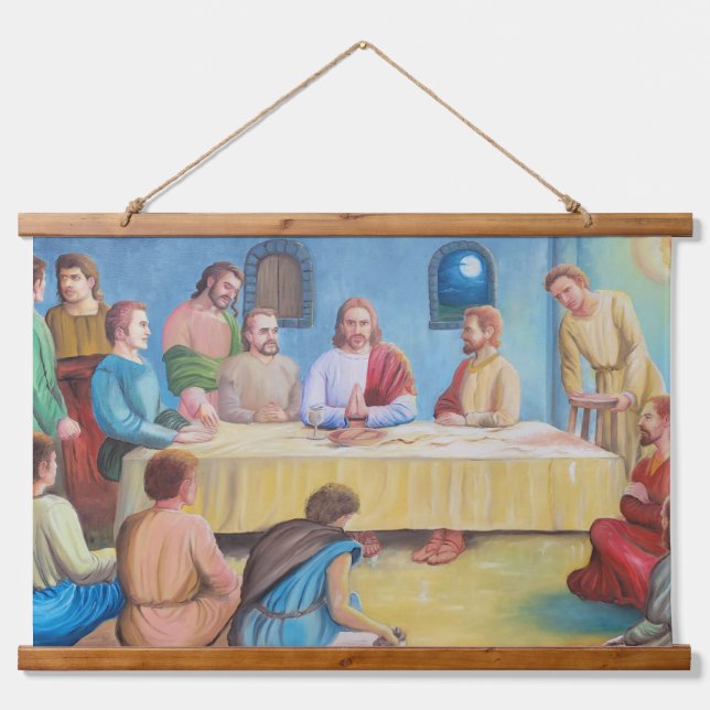 The Last Supper: Jesus and the Disciples Hanging Tapestry (Front)