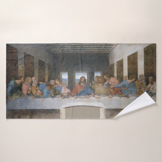 The Last Supper, Leonardo da Vinci, 1495-1498 Bath Towel (Bath Towel)